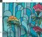Bold Floral Abstract Geometric Stained Glass Blue Green Pink Yellow Flowers Custom Printed Fabric by Spoonflower Various Fabrics by the Yard or Fat Quarter